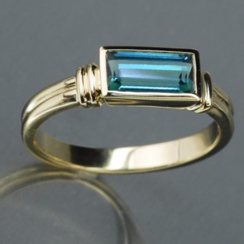 Stylish Minimalist Thin-Frame Geometric Quadrilateral Ring For Women