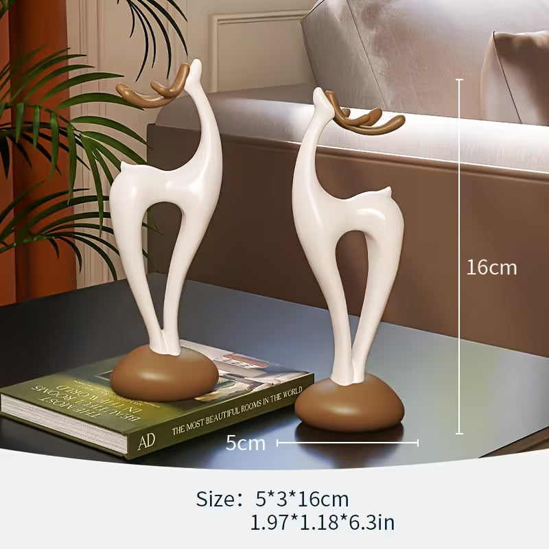 Luxury Geometric Deer Vase Sculpture - Holiday Limited Edition, Floral/Dry Flower Art Container, New Year's Eve Party Tabletop Decoration
