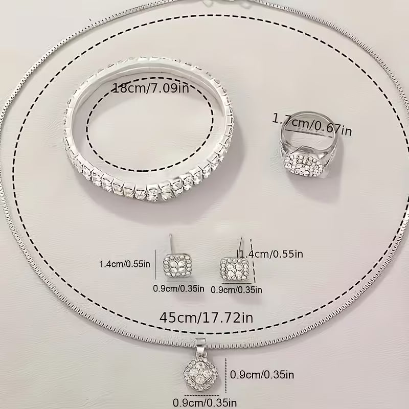 6pcs Luxury Versatile Women's Quartz Watch + Elegant Jewelry Set