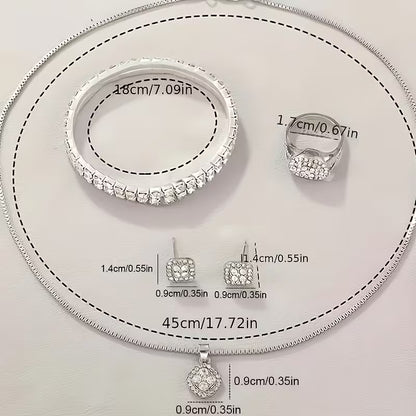 6pcs Luxury Versatile Women's Quartz Watch + Elegant Jewelry Set