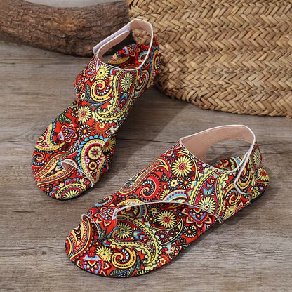 Bohemian Multicolor Comfortable Flat Large Size Summer Open-Toe Sandals