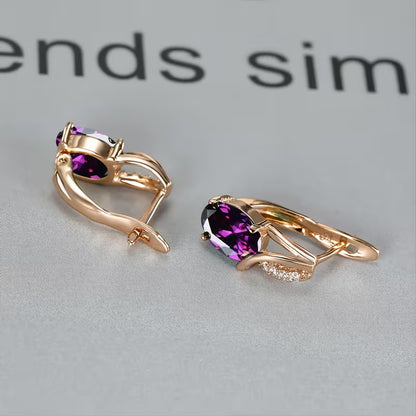 Elegant and fashionable oval cut Synthetic Zirconia, Synthetic Zirconia earrings, vintage Synthetic Zirconia earrings, bridal wedding jewelry gifts