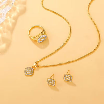 Set of 4 Women'S Trendy Square Jewelry