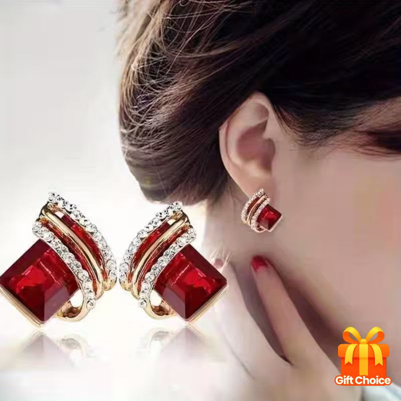 Elegant Diamond-Shaped Wing Geometric Design Earrings Adorned with Sparkling Zirconia Stones, Fashionable High-End Jewelry for Women, Suitable for Both Everyday Wear And Special Occasions