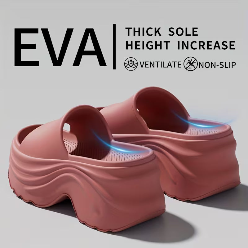 Women's Elegant Thick-Sole EVA Slippers - Open-Toe Mules with Cushioned Sole, - Indoor/Outdoor Suitable for Home, Garden, Beach - Soft Comfortable Casual Footwear (Hand Washable), Women Shoes