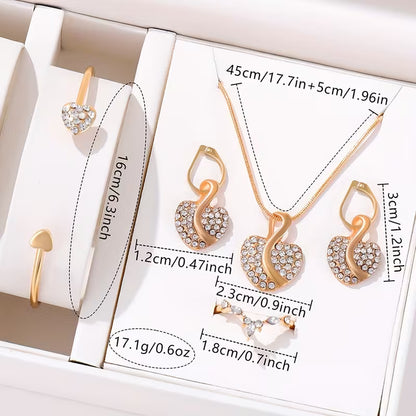 6pcs Set of Elegant Gold-Tone Round Alloy Quartz Watches for Women, a Classic And Versatile Choice