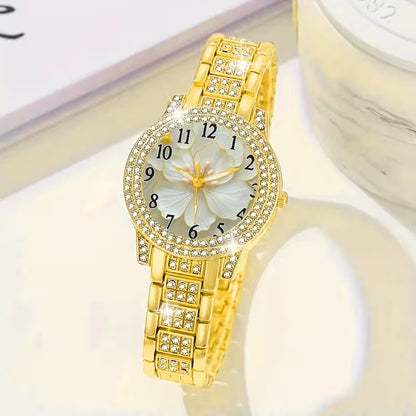 6pcs CAYON Minimalist Quartz Watch & Gift Set - Stainless Shockproof Wristwatch with Matching Necklace, Earrings, Bracelet & Ring - Elegant Digital for Birthdays,, Graduations - Luxury Matching