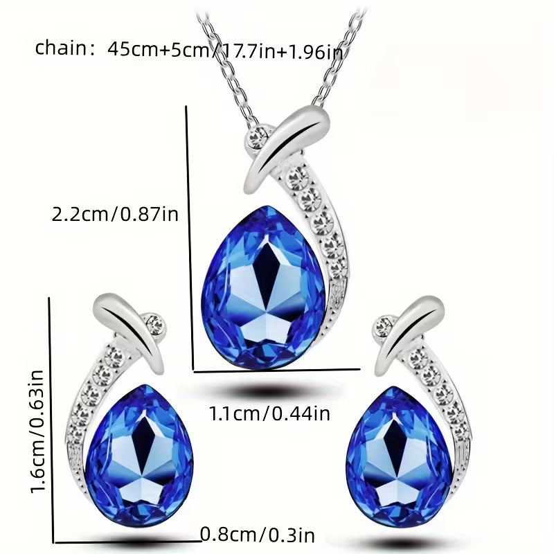European And American Fashion Exquisite Mermaid Necklace Earrings Banquet Wedding Jewelry Set Temperament Necklace Earrings 2pcs Set Holiday Party Gift