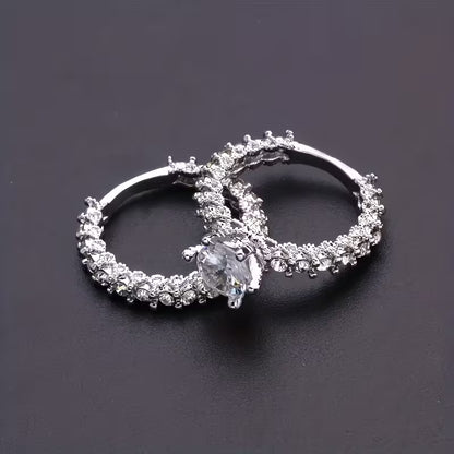 A Set of Full Rings, Fashionable Proposal and Engagement Rings, Daily Wear Party Gift, Alloy Jewelry with Minor Flaws Inevitable, for Teenager