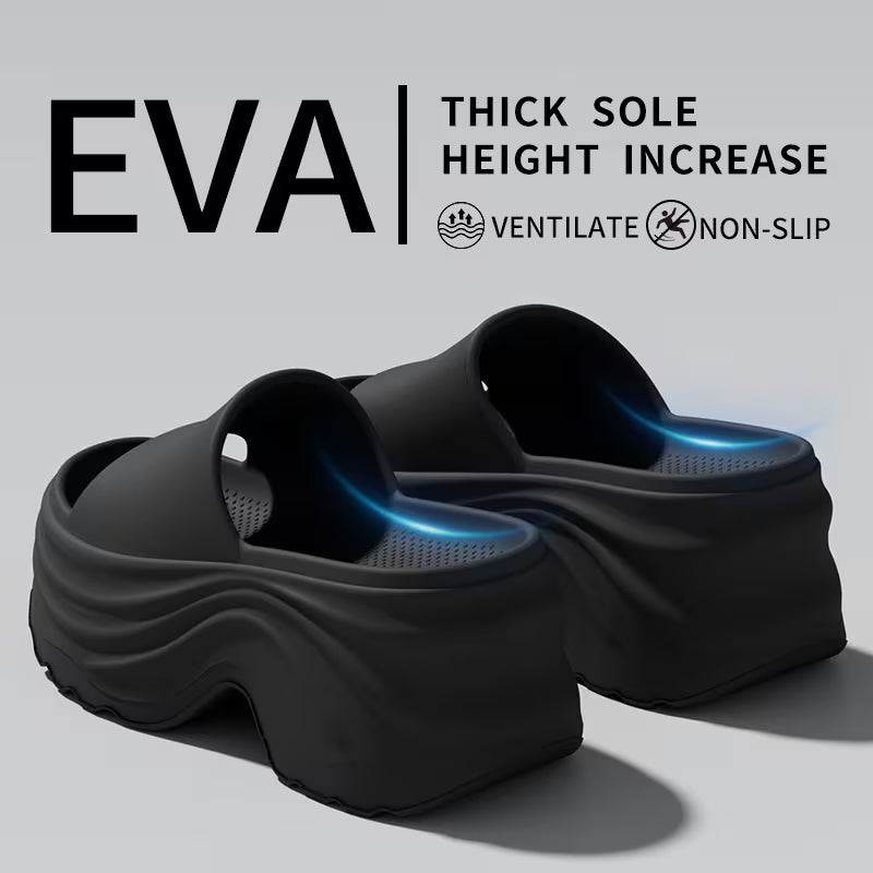 Women's Elegant Thick-Sole EVA Slippers - Open-Toe Mules with Cushioned Sole, - Indoor/Outdoor Suitable for Home, Garden, Beach - Soft Comfortable Casual Footwear (Hand Washable), Women Shoes