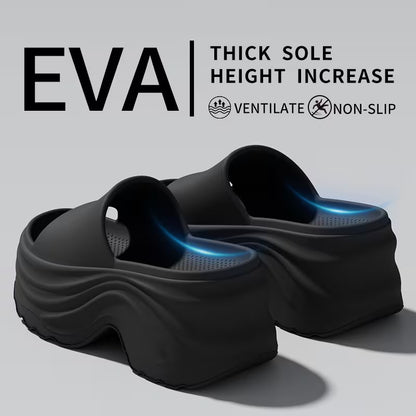 Women's Elegant Thick-Sole EVA Slippers - Open-Toe Mules with Cushioned Sole, - Indoor/Outdoor Suitable for Home, Garden, Beach - Soft Comfortable Casual Footwear (Hand Washable), Women Shoes