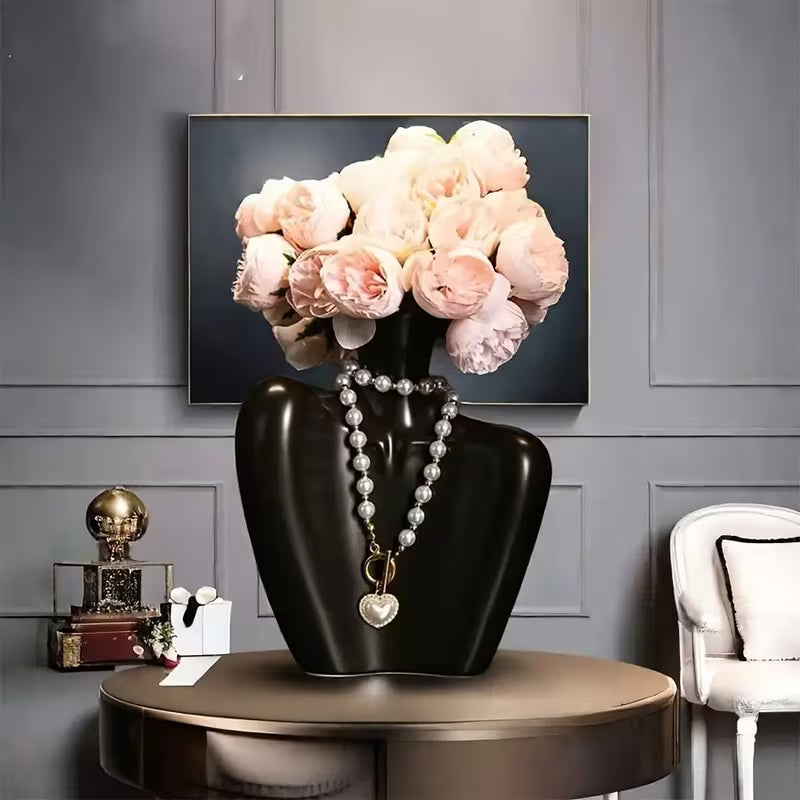 1 Elegant INS Style Plastic Shoulder Design Vase- Modern Decorative Flower Stand, Suitable for Daily Home, Party, Wedding, and Holiday Decoration- Ideal Gift