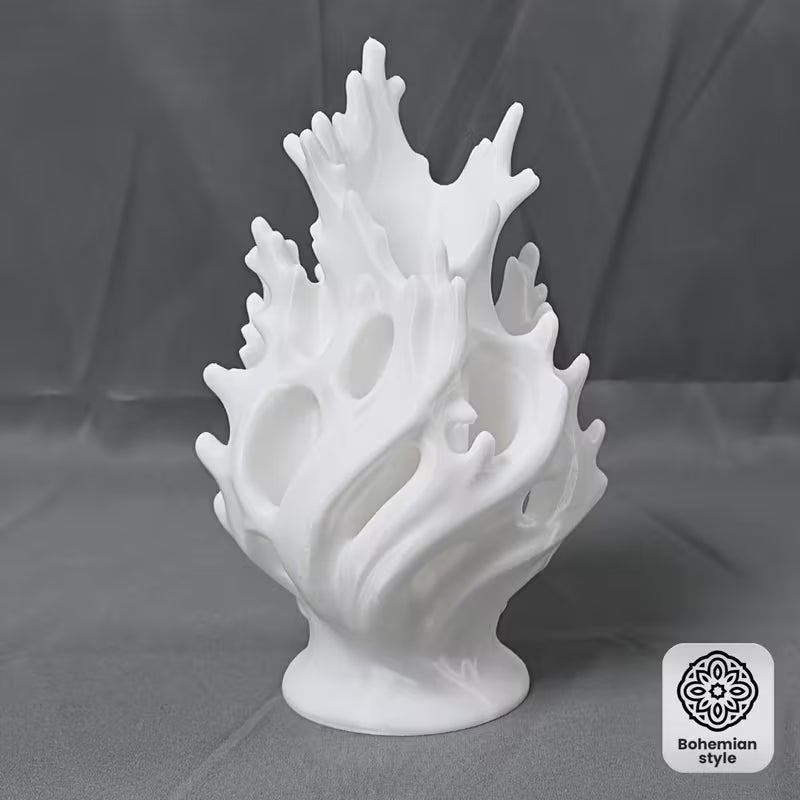 Bohemian Style Vase Decoration - Glossy Plastic Vase Featuring Wavy And Smooth Spherical Patterns, a Lightweight Portable Cylindrical Centerpiece for Home, Office, Weddings, And Parties - an Elegant Tabletop Flower Vase