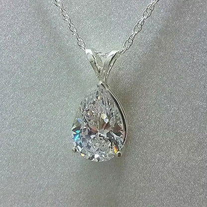 Teardrop-Shaped Zirconia Pendant Necklace for Women, Perfect for Wedding Proposals And Parties