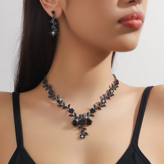 Women's Bridal Accessory Necklace And Earrings Set