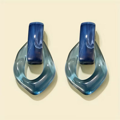 French-Style Vintage Resin Earrings, New Trendy Fashion Elegant Design Stud Earrings for Women, Suitable for Wedding and Party Wear