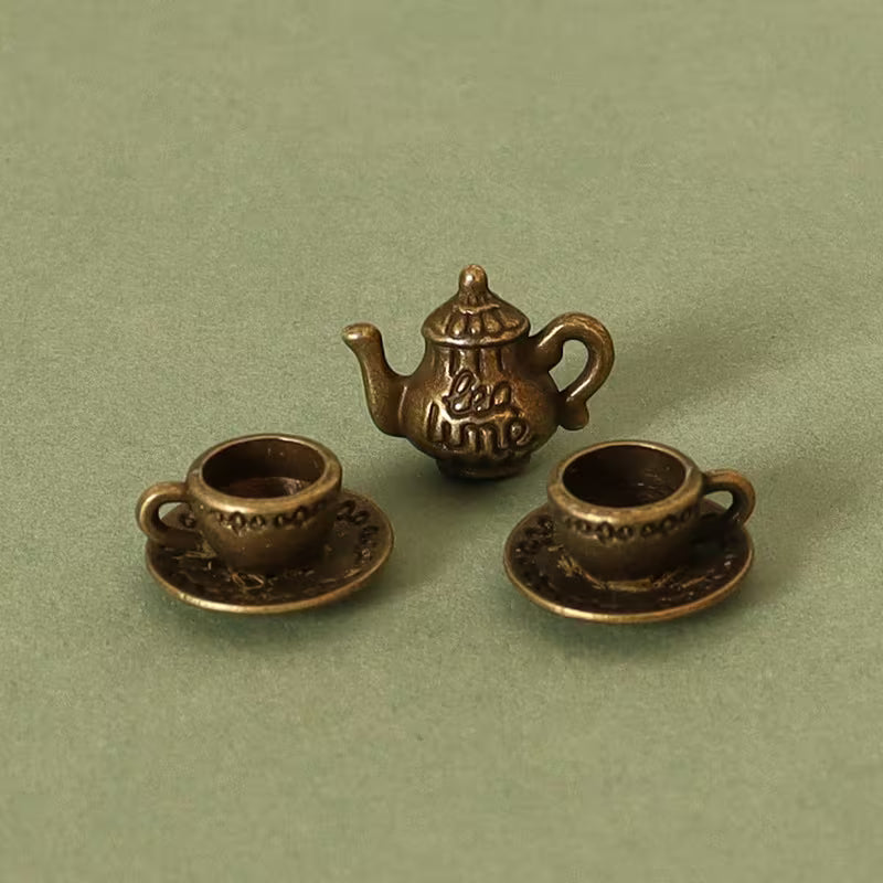 3pcs/set Dollhouse miniature tea cup set tools coffee shop furniture kitchen decoration accessories photography props