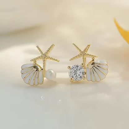 1 Pair of  Shell Earrings, Suitable for Daily Life, Banquets/Parties, Traveling, Vacation, Music Festivals, Beach, Sunbathing and More – Perfect as a Holiday or Birthday Gift