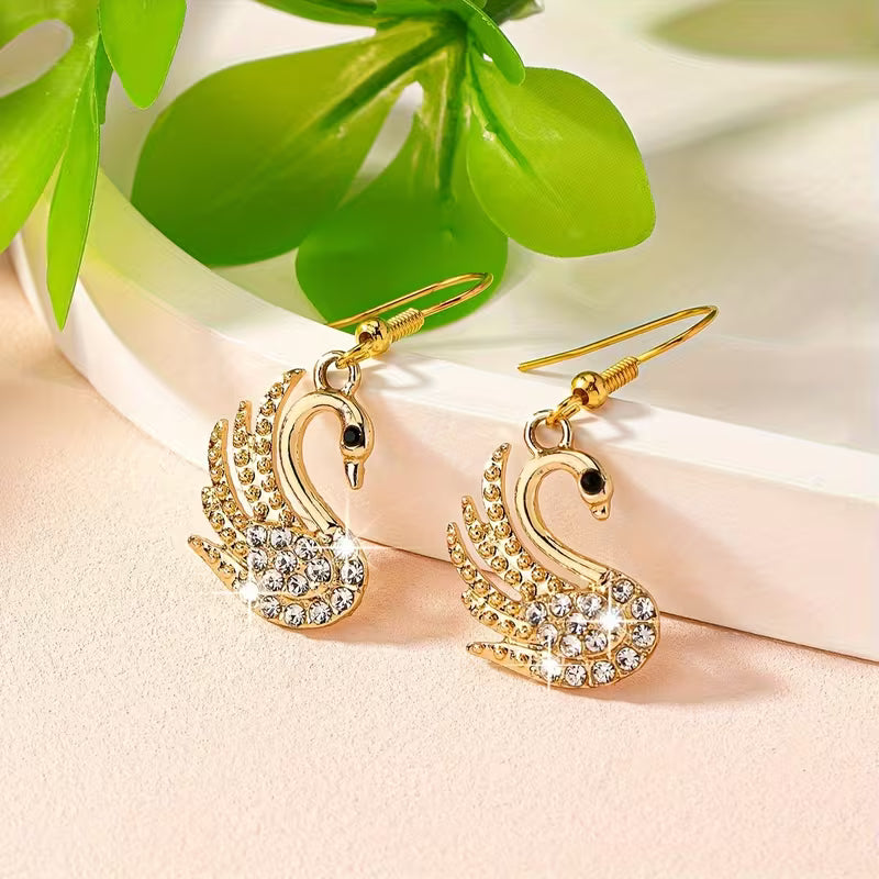 swan earrings, elegant imitation Synthetic Gemstonestone Women's jewelry earrings.