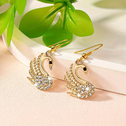 swan earrings, elegant imitation Synthetic Gemstonestone Women's jewelry earrings.