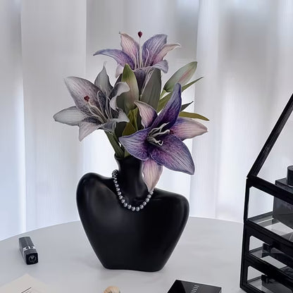 1 Elegant INS Style Plastic Shoulder Design Vase- Modern Decorative Flower Stand, Suitable for Daily Home, Party, Wedding, and Holiday Decoration- Ideal Gift