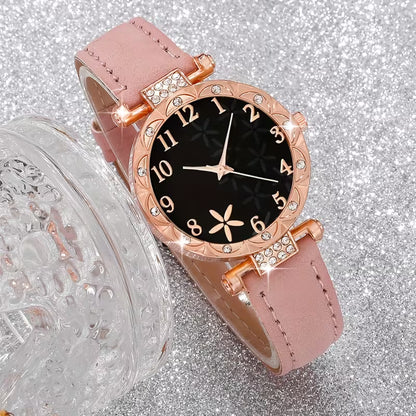Set of 6 Stunning Fashionable Quartz Watches with Rhinestone Digital Dials, Perfect Gift for Women