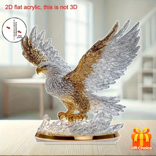 2D Flat, 1pc of 2D flat acrylic, winged eagle desktop acrylic ornament, suitable for windowsills and other creative decorations, perfect as a gift for friends or housewarming present, 2D Flat Christmas decorations