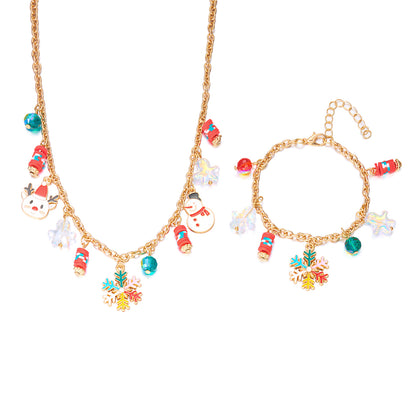 Di Yufeng Fashion Christmas Tree And Santa Claus Bracelet And Necklace Set