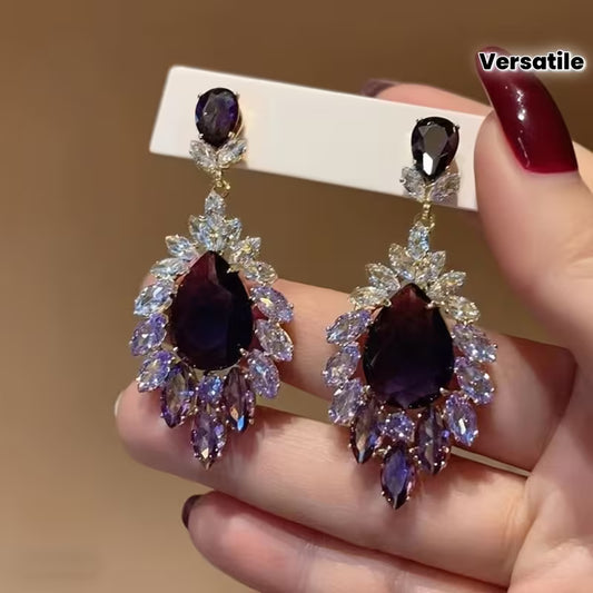 A Luxurious, Versatile European and American Style Long-drop Earring Featuring Multiple Colors of Resin Inlay and Shimmering Metal, Exuding an Elegant and High-end Fashion Vibe. A Must-have Accessory for Women in All Seasons
