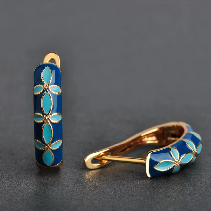 Fashionable Flower-patterned Earrings For Women
