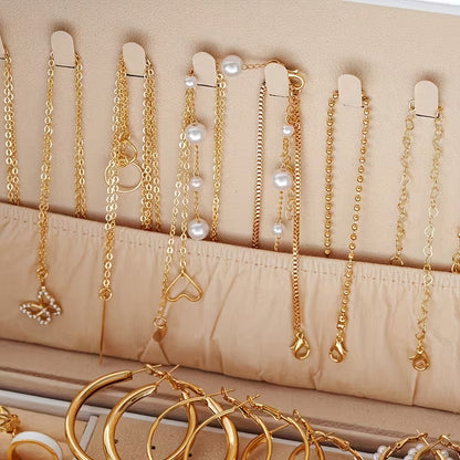 A Set of 86 Fashionable And Elegant Jewelry Pieces for Women, Including Necklaces, Earrings, Rings, And Studs, Perfect for Everyday Wear, Versatile for Holidays, And Trendy Gifts (Without a Box)