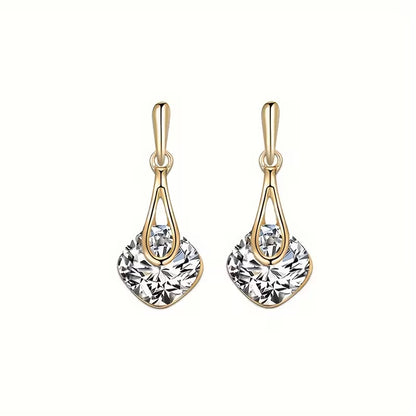 A Necklace And a Pair of Earrings, a Personalized Square Jewelry Gift Set for Mother'S Day, Featuring Alloy-Plated Glass Additions