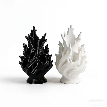 Bohemian Style Vase Decoration - Glossy Plastic Vase Featuring Wavy And Smooth Spherical Patterns, a Lightweight Portable Cylindrical Centerpiece for Home, Office, Weddings, And Parties - an Elegant Tabletop Flower Vase