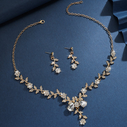 Women's Bridal Accessory Necklace And Earrings Set