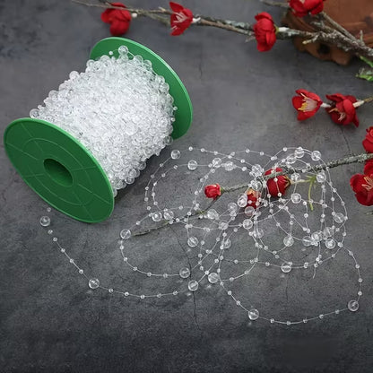 1pc 130cm/51.18in DIY Artificial Pearls Garland Fishing Line Pearls Flower Beads Chain Wedding Home Party Decorations Jewelry Accessory