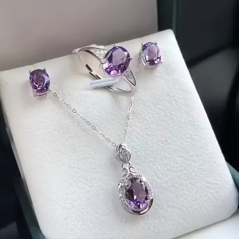 on 8Mmx10Mm Purple Jewelry-Making Style Glass Crystals, Geometric Bead Craft Supplies, Necklace And Earring Additions, Jewelry-Making Art Materials