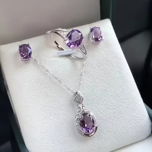 on 8Mmx10Mm Purple Jewelry-Making Style Glass Crystals, Geometric Bead Craft Supplies, Necklace And Earring Additions, Jewelry-Making Art Materials