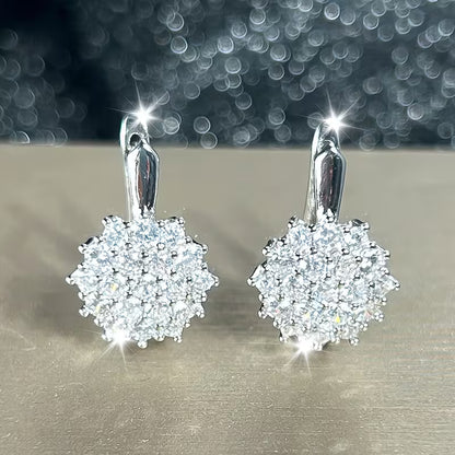 A Pair Of Luxurious Atmospheric Sunflower Filled with Synthetic Zirconia Decoration Earrings, Earrings, Wedding Jewelry, Bridesmaid Gifts, Gifts for Wife, Valentine's Day Gifts, Holiday Gifts, Suitable for Women