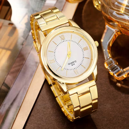 6pcs Women'S Stylish And Elegant Business Style Quartz Watch, Bracelet, Necklace, Earrings, And Ring Set (In an Opp Bag)