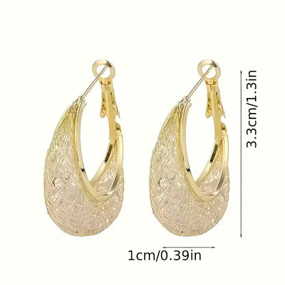 1 Pair of High-End Hollow Mesh Teardrop Drop Earrings, Versatile and Elegant, Gentle and Shiny, Suitable for Daily Commuting, Dating, or Holiday Gifting