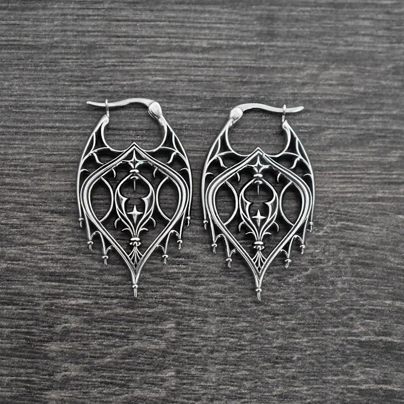 Womens Retro Irregular Hollow-Out Design Earrings
