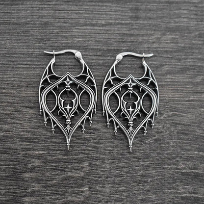 Womens Retro Irregular Hollow-Out Design Earrings