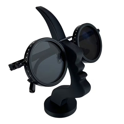 Side Profile Shaped Glasses Holder, Uniquely Curved Eyeglass Frame Stand, a Safe And Artistic Storage Solution That Enhances Desktop Or Nightstand Decor, Practical Minimalist Black Design, Holiday Gift, Christmas Present