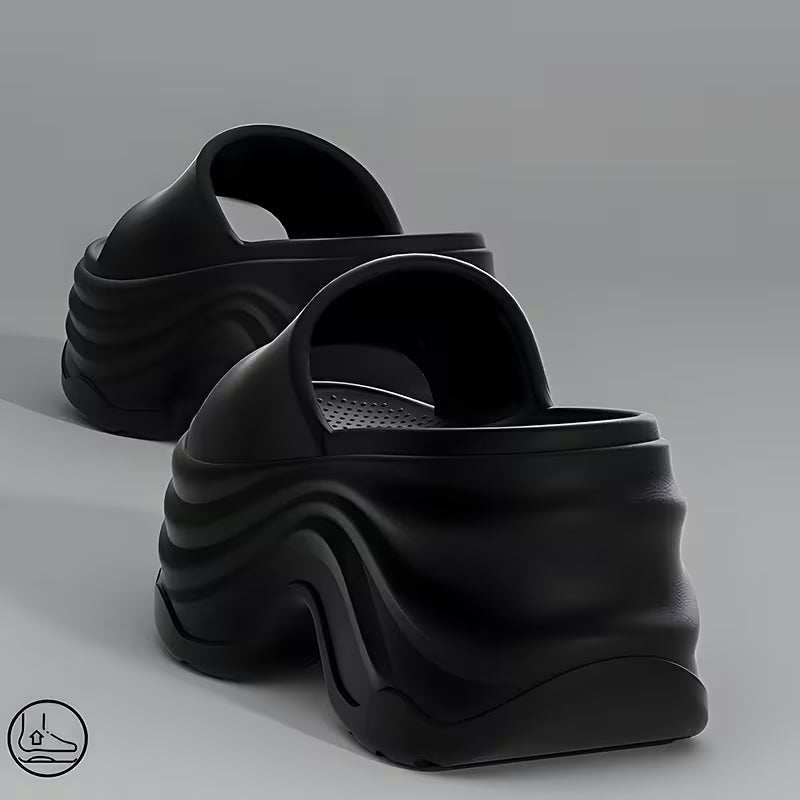 Women's Elegant Thick-Sole EVA Slippers - Open-Toe Mules with Cushioned Sole, - Indoor/Outdoor Suitable for Home, Garden, Beach - Soft Comfortable Casual Footwear (Hand Washable), Women Shoes