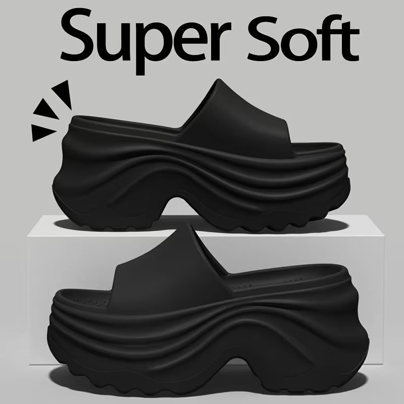 Women's Elegant Thick-Sole EVA Slippers - Open-Toe Mules with Cushioned Sole, - Indoor/Outdoor Suitable for Home, Garden, Beach - Soft Comfortable Casual Footwear (Hand Washable), Women Shoes