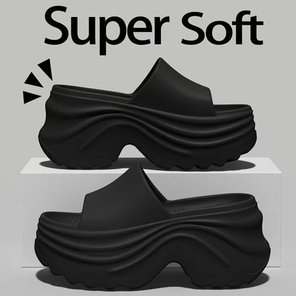 Women's Elegant Thick-Sole EVA Slippers - Open-Toe Mules with Cushioned Sole, - Indoor/Outdoor Suitable for Home, Garden, Beach - Soft Comfortable Casual Footwear (Hand Washable), Women Shoes