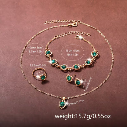 Ladies Watch 6pcs Ladies Fashionable Casual Quartz Watch with Peach Shaped Dial And Heart Necklace Earrings Bracelet Rings Jewelry Set Suitable for Daily Wear, Back-to- Season, Graduation Season, Thanksgiving, Couples, The Best Gifts No Box