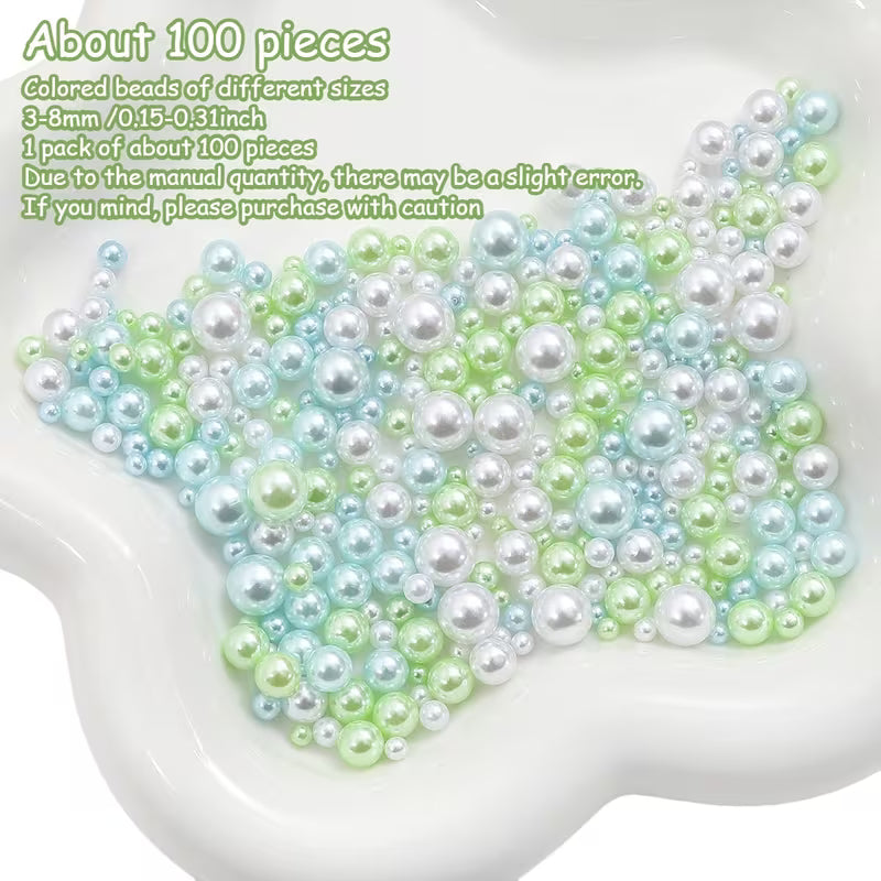 About 100 Imitation Pearl Beads, Vase Filler - for Weddings, Parties, Home Decor, Crafts, Thanksgiving, And Christmas Shiny Corner Decorations - Durable Plastic Filler for Aquariums, Vase Filling, Tabletop Scattering, And Festive Decorations