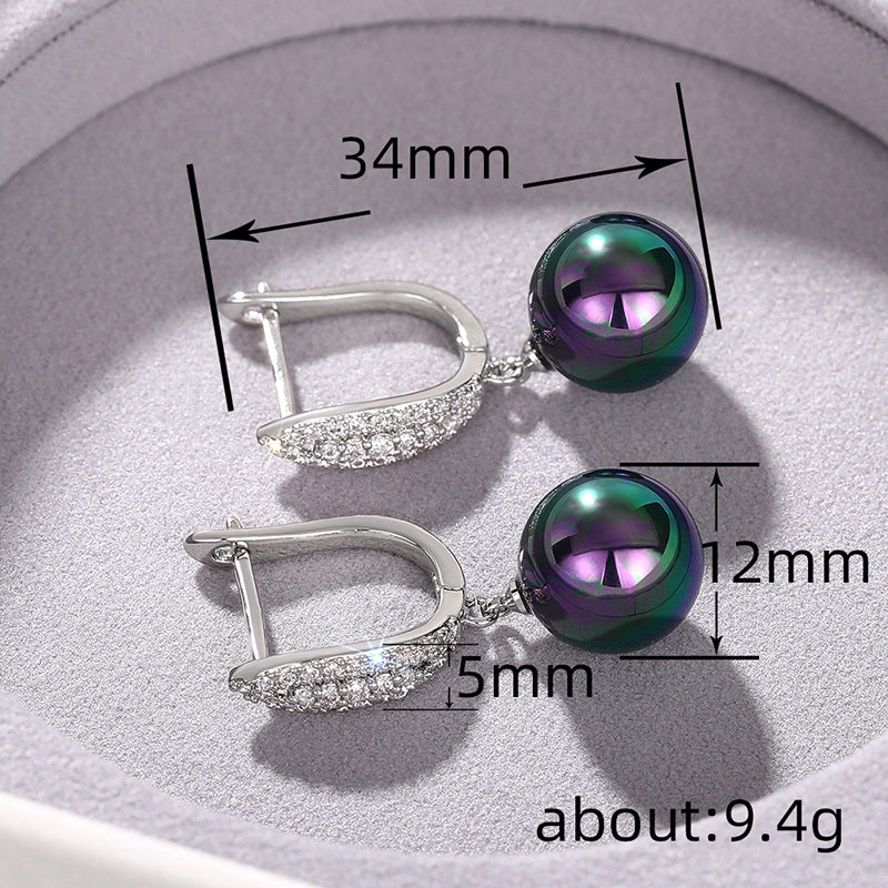Magical Black Fashion Design Earrings With Zircon