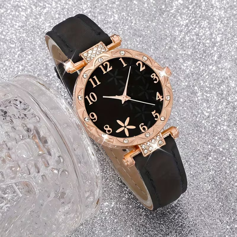 Set of 6 Stunning Fashionable Quartz Watches with Rhinestone Digital Dials, Perfect Gift for Women